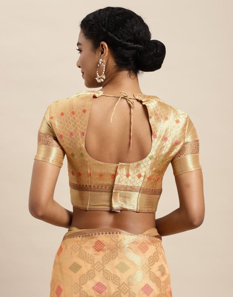 Peach Organza Saree