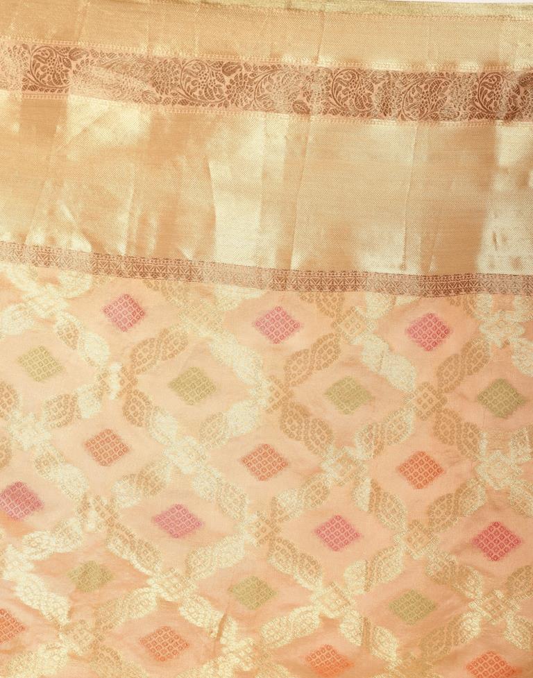 Peach Organza Saree