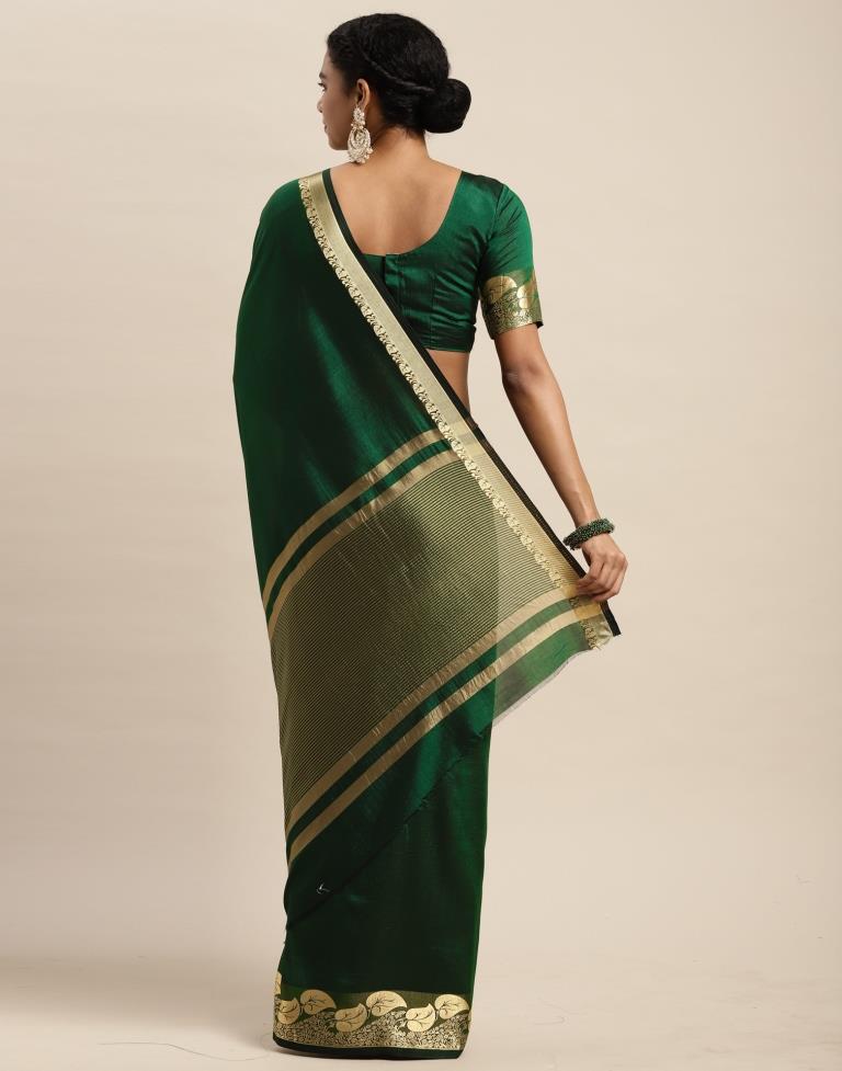 Bottle Green Silk Saree