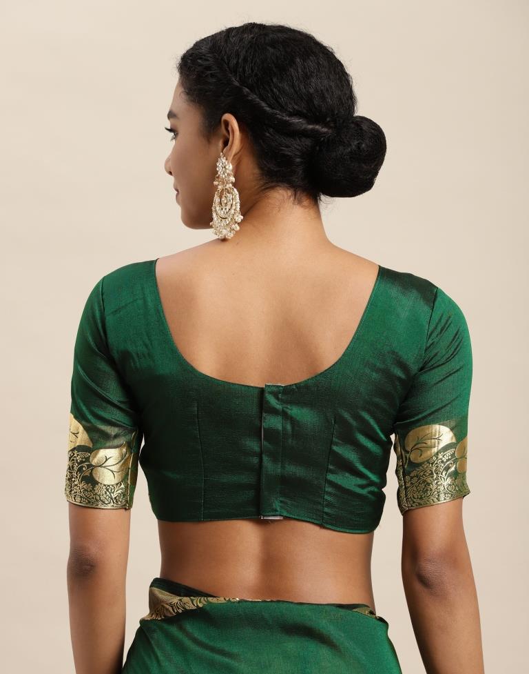 Bottle Green Silk Saree