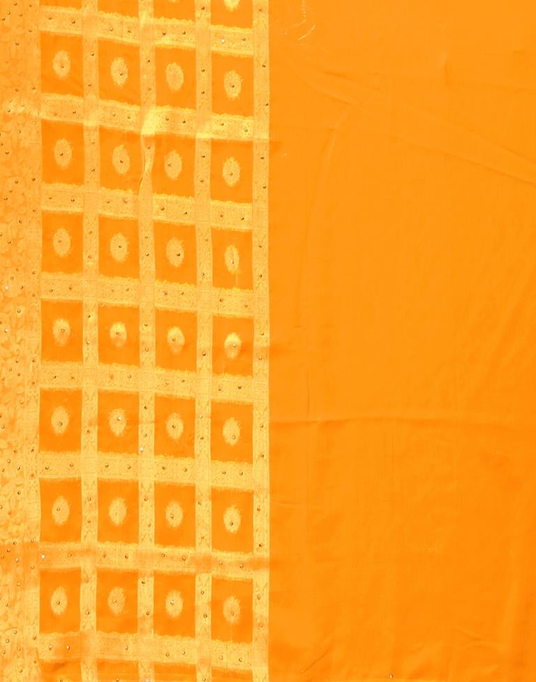 Turmeric Yellow Chiffon Saree