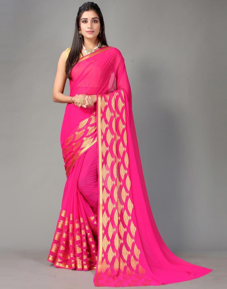 Rani Pink Chiffon Saree