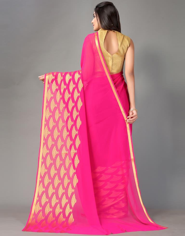 Rani Pink Chiffon Saree