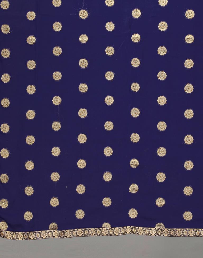 Navy Blue Chiffon Saree