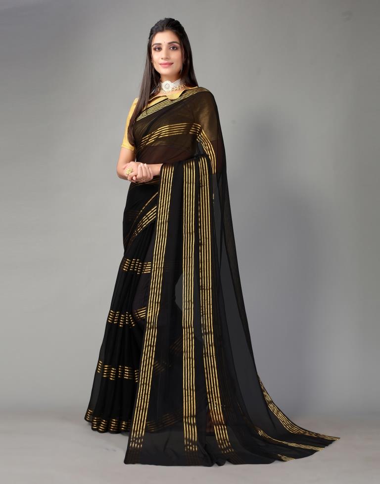 Black Chiffon Saree