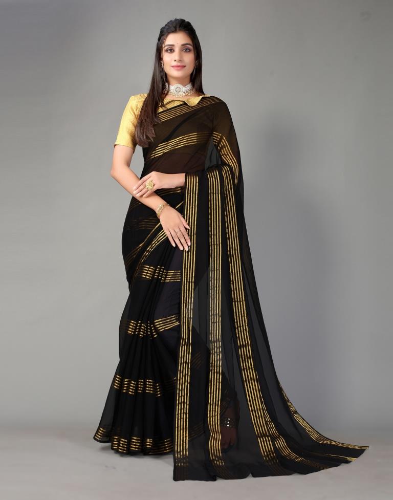 Black Chiffon Saree