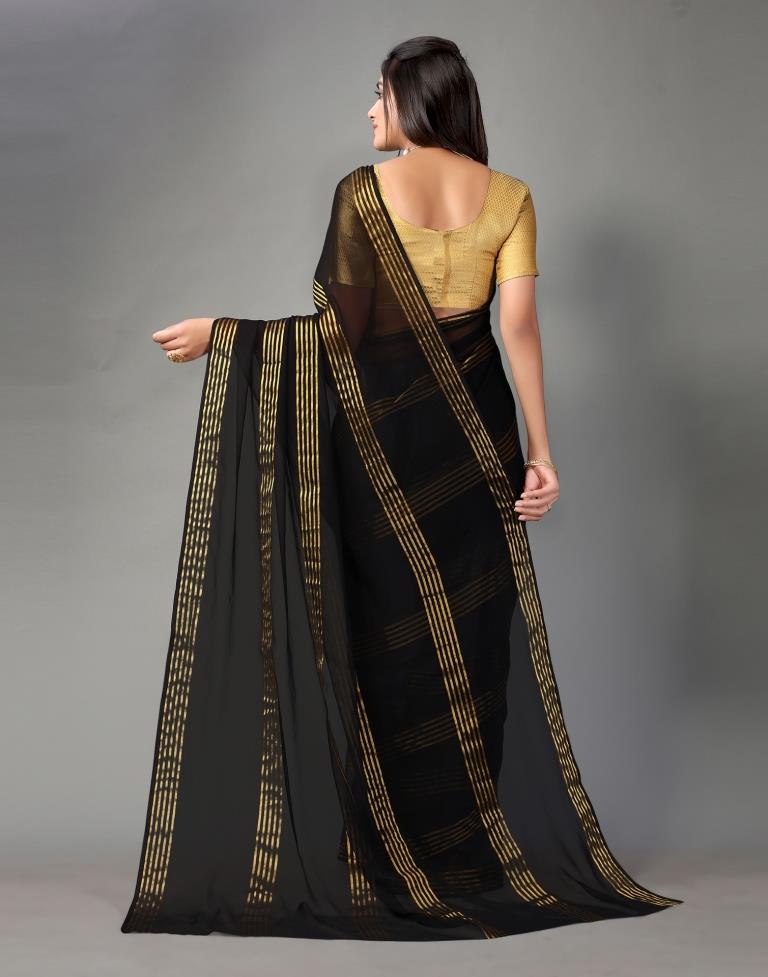 Black Chiffon Saree