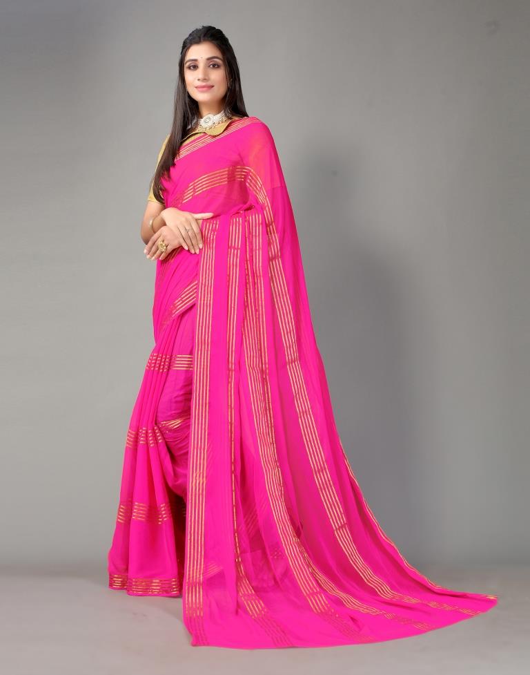 Rani Pink Chiffon Saree