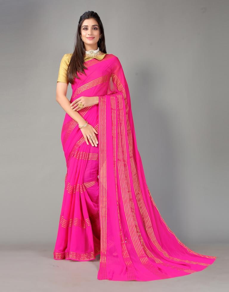 Rani Pink Chiffon Saree