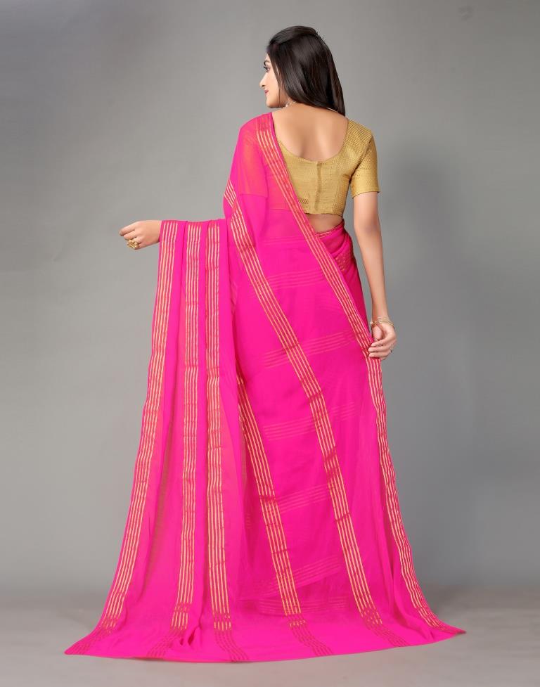 Rani Pink Chiffon Saree