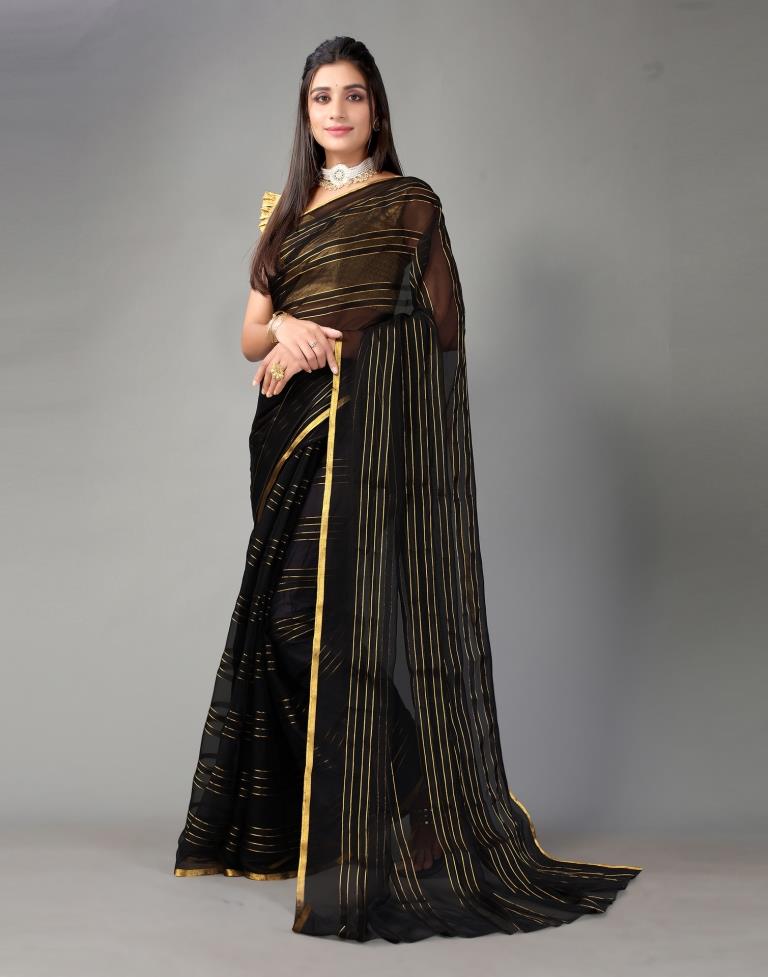 Black Chiffon Saree