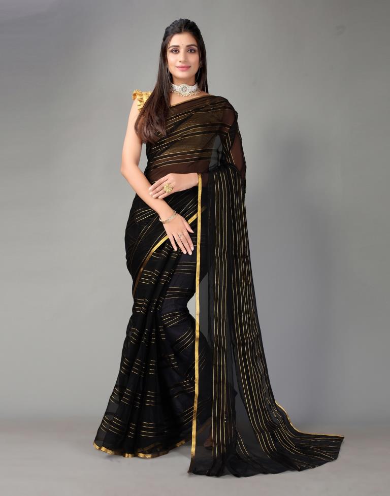 Black Chiffon Saree