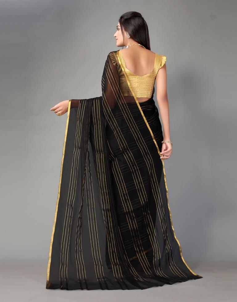 Black Chiffon Saree