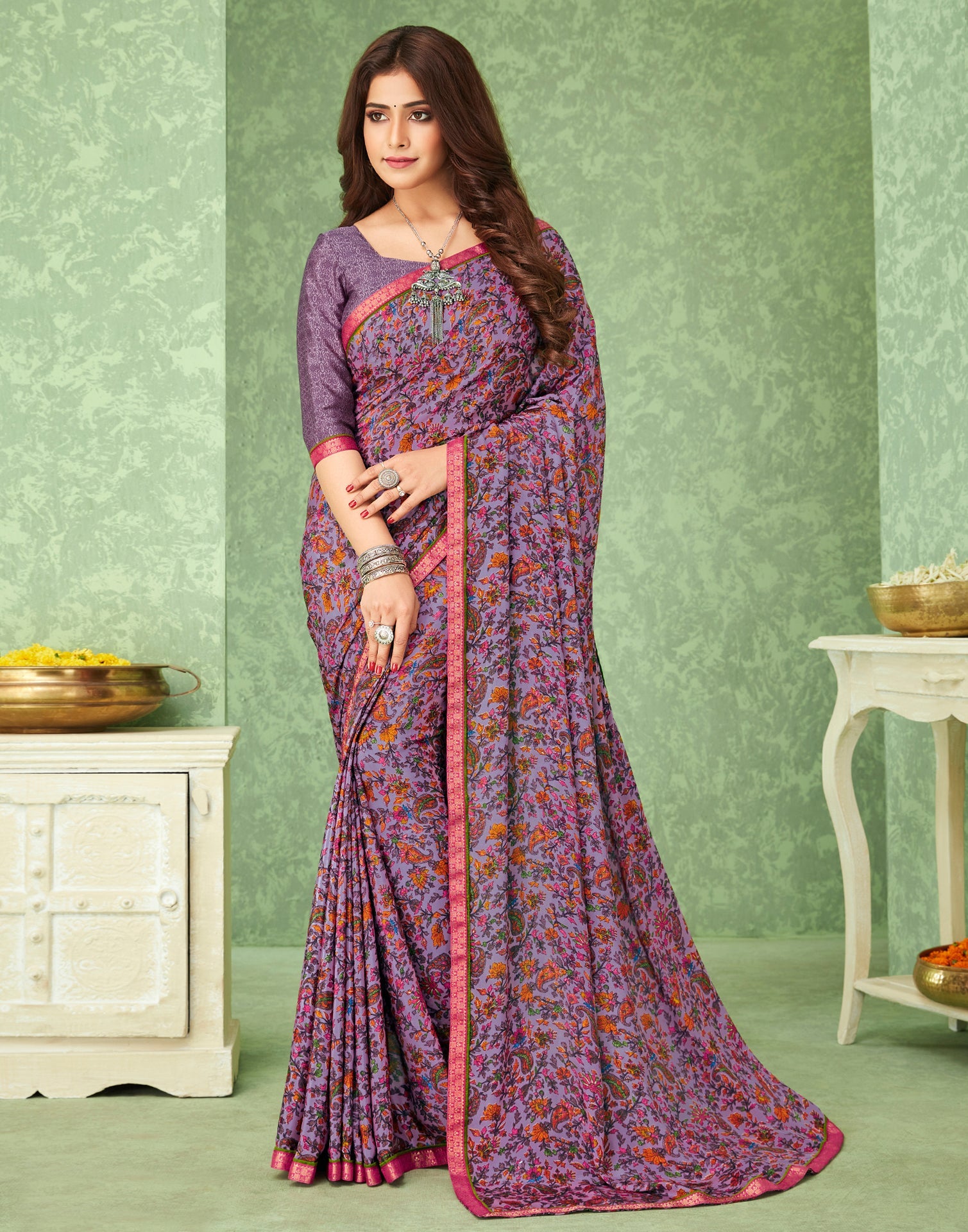 Light Purple Silk Saree