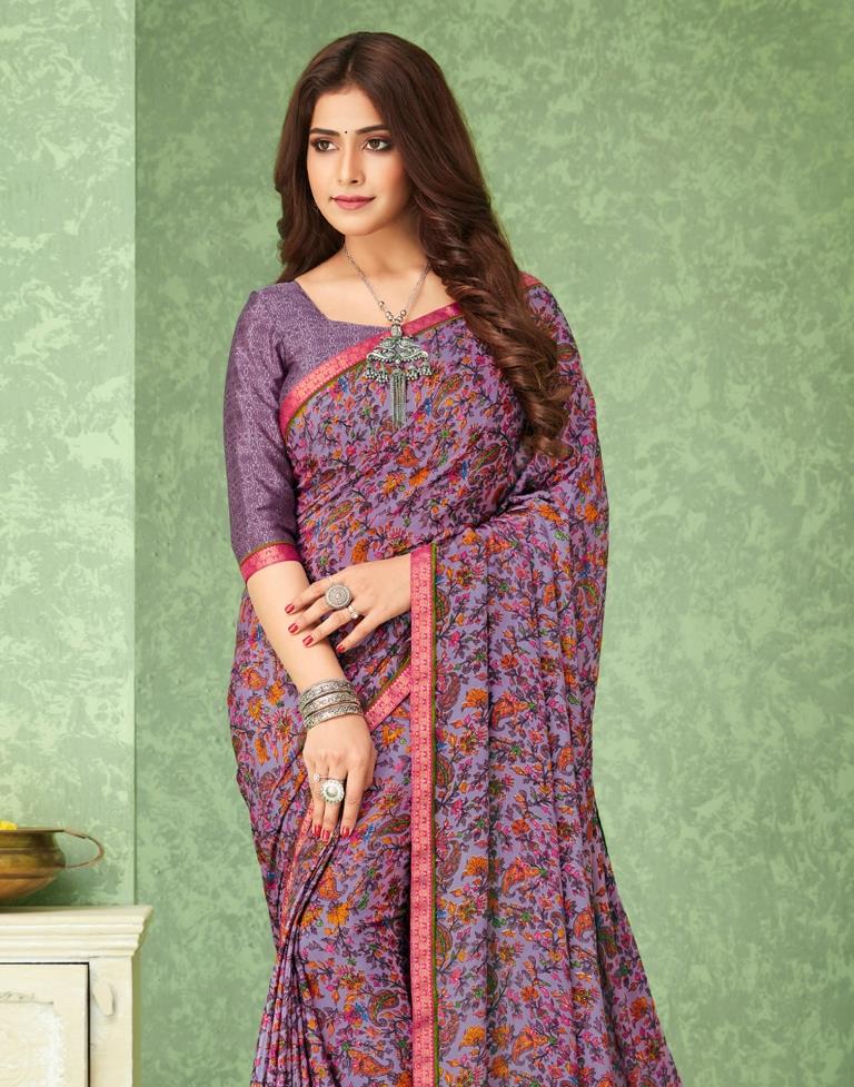 Light Purple Silk Saree