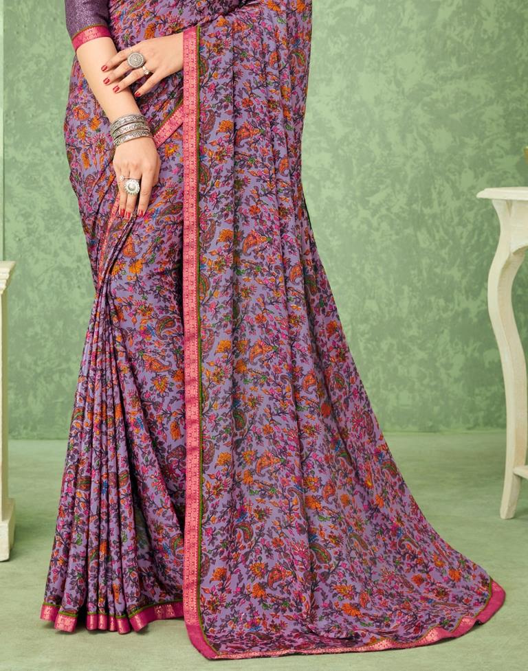 Light Purple Silk Saree