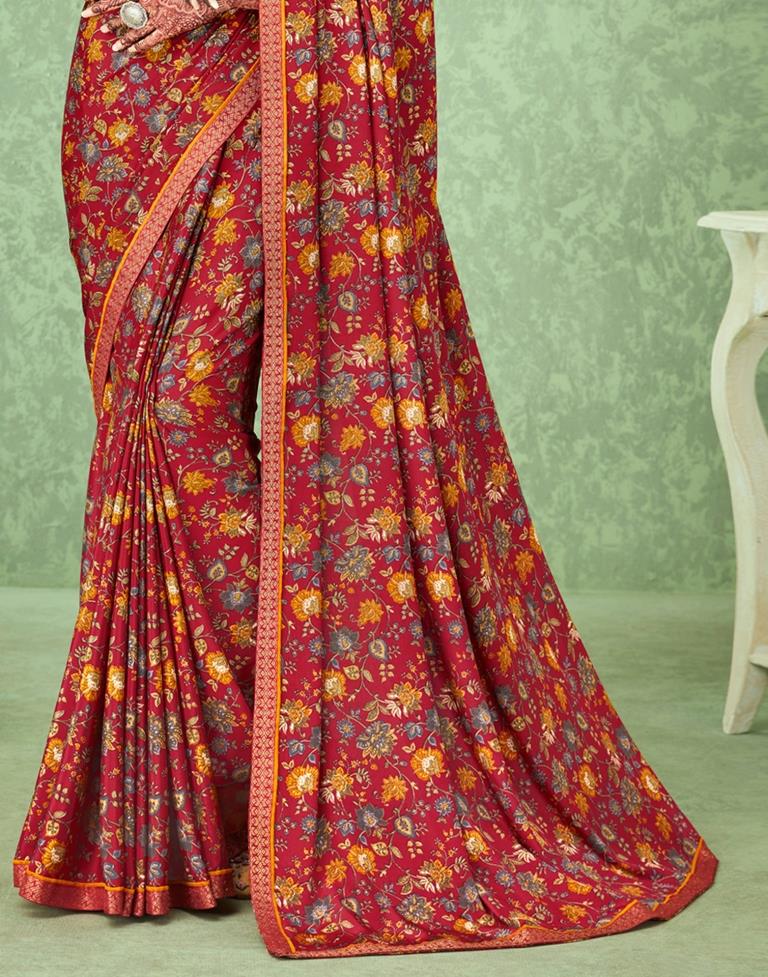 Maroon Silk Saree