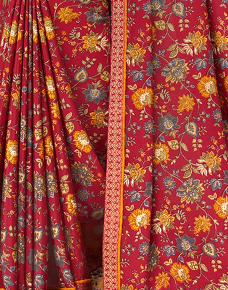 Maroon Silk Saree