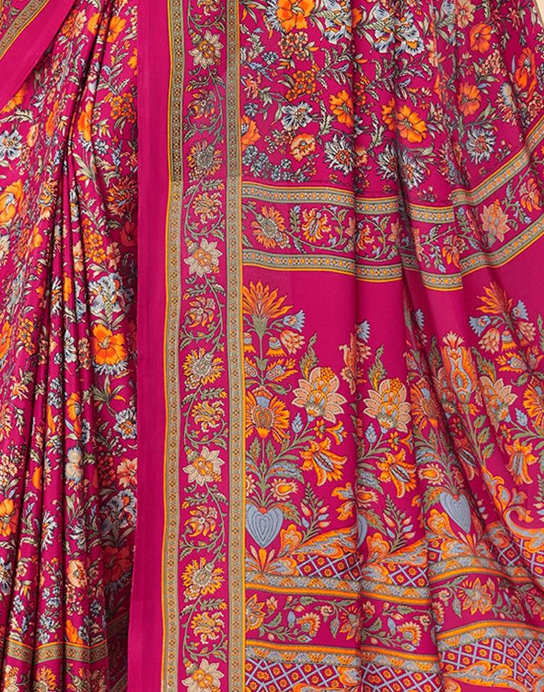 Dark Pink Silk Saree