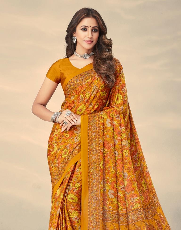 Turmeric Yellow Silk Saree