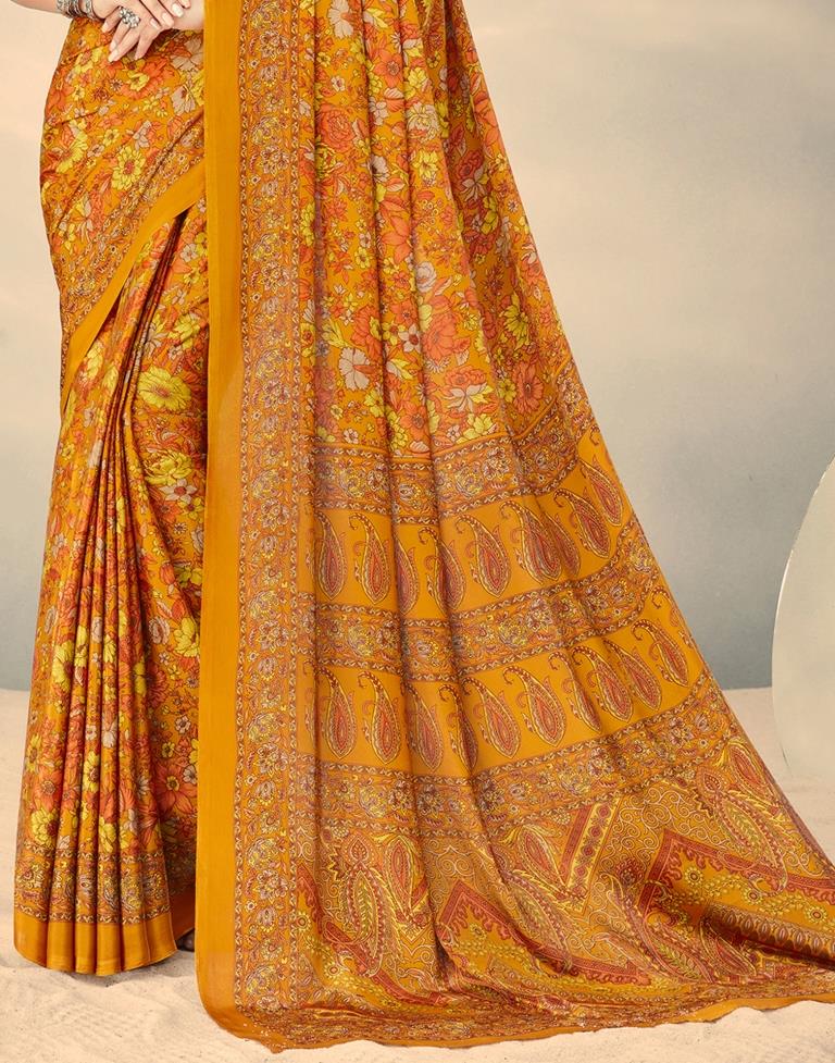 Turmeric Yellow Silk Saree