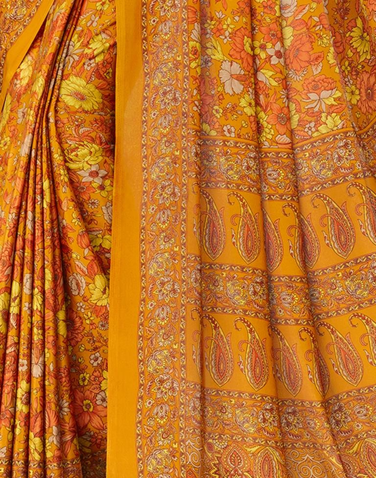 Turmeric Yellow Silk Saree