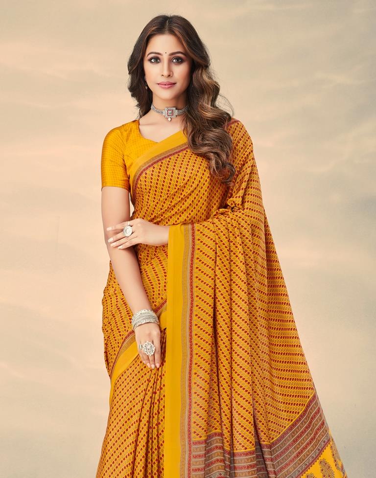 Turmeric Yellow Silk Saree