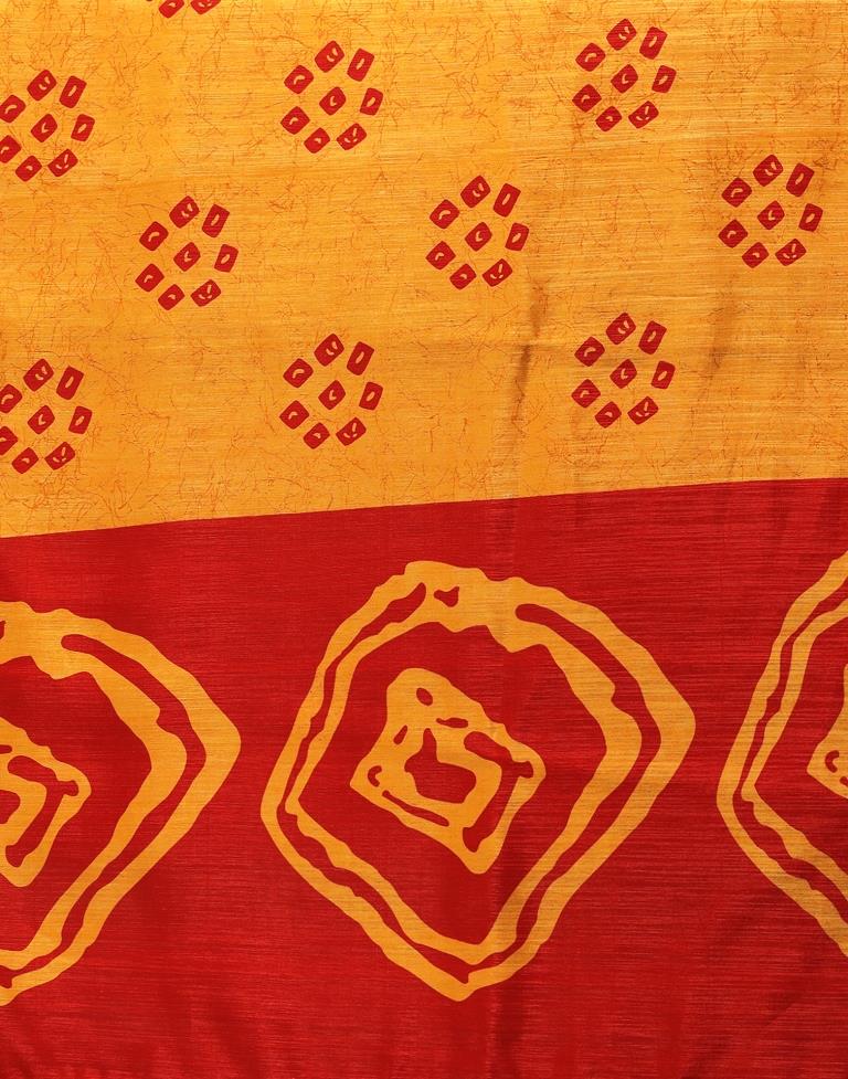 Turmeric Yellow Bandhani Cotton Saree