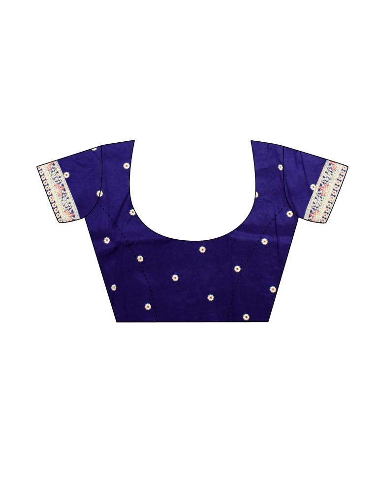 Navy Blue Silk Blend Saree
