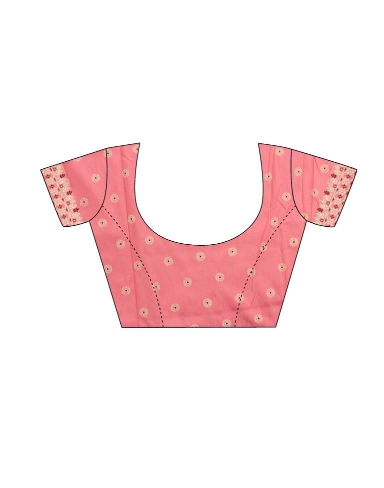 Rose Pink Silk Blend Saree