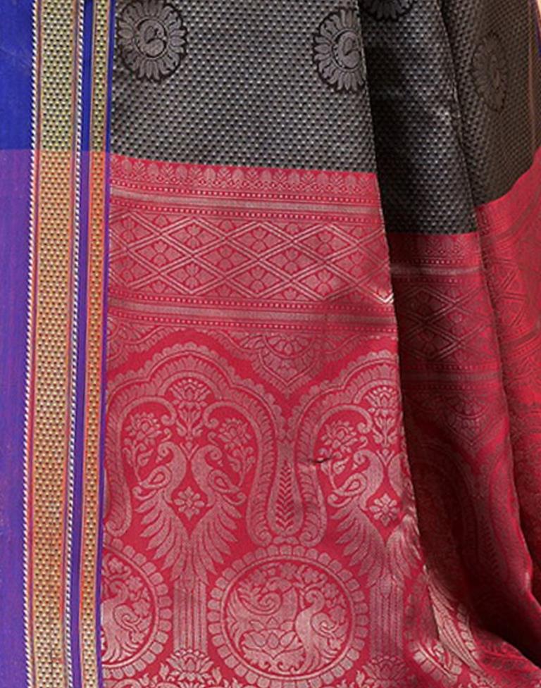 Black And Grey Silk Saree