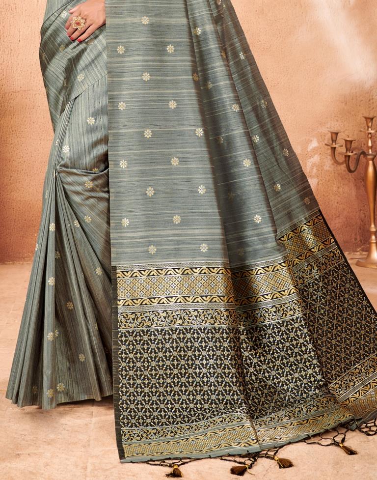 Grey Silk Saree