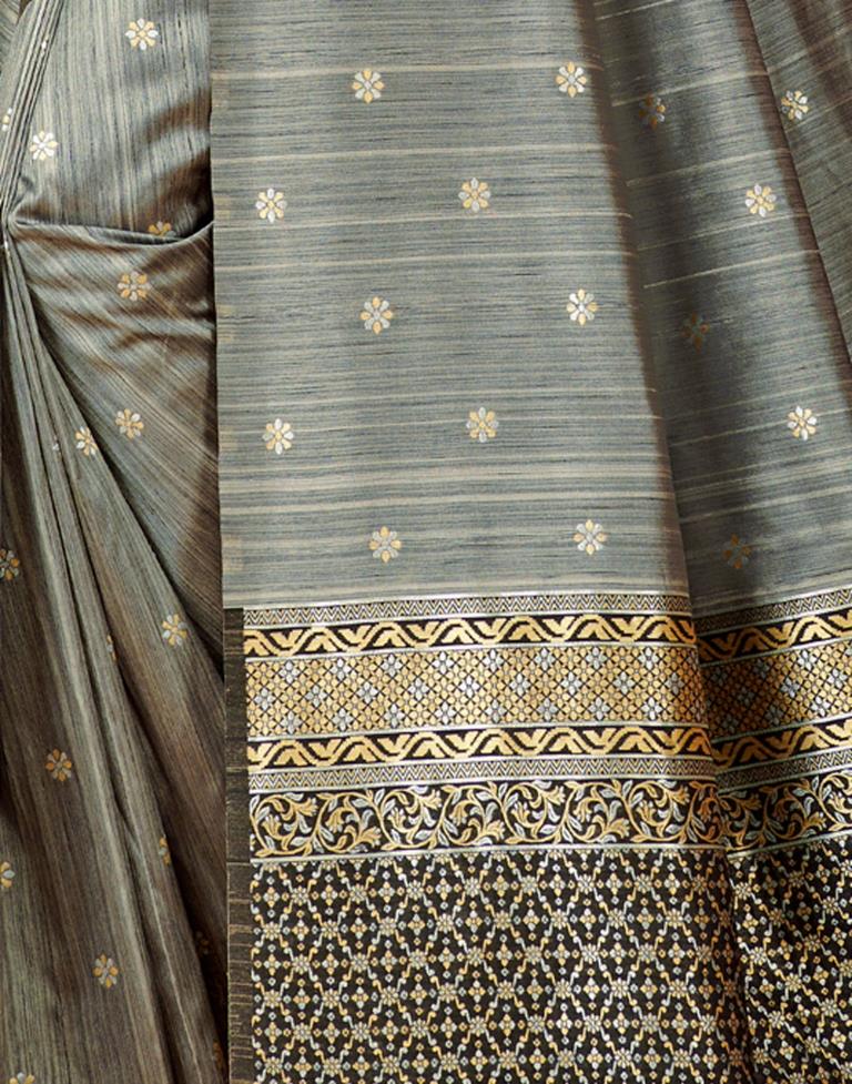 Grey Silk Saree