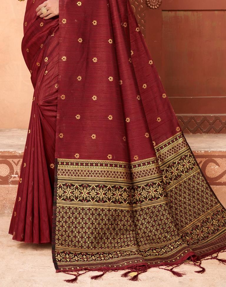 Maroon Silk Saree
