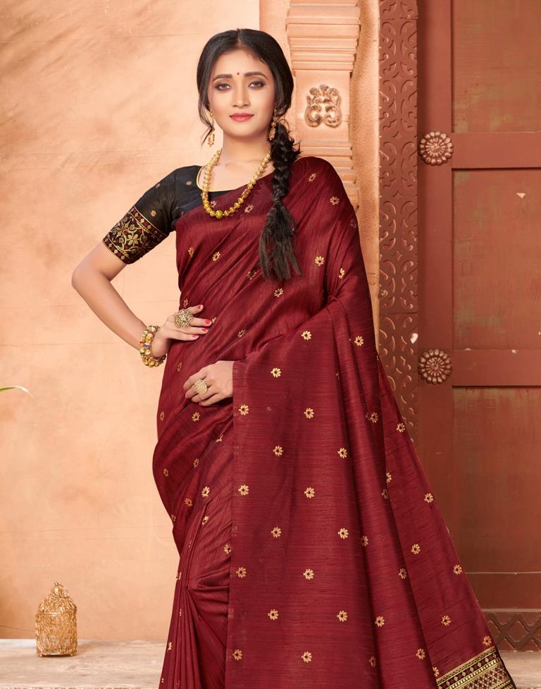 Maroon Silk Saree