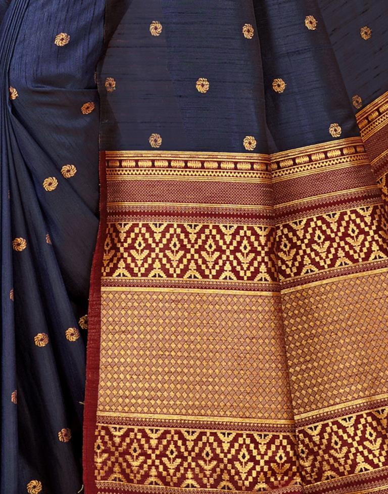 Navy Blue Silk Saree