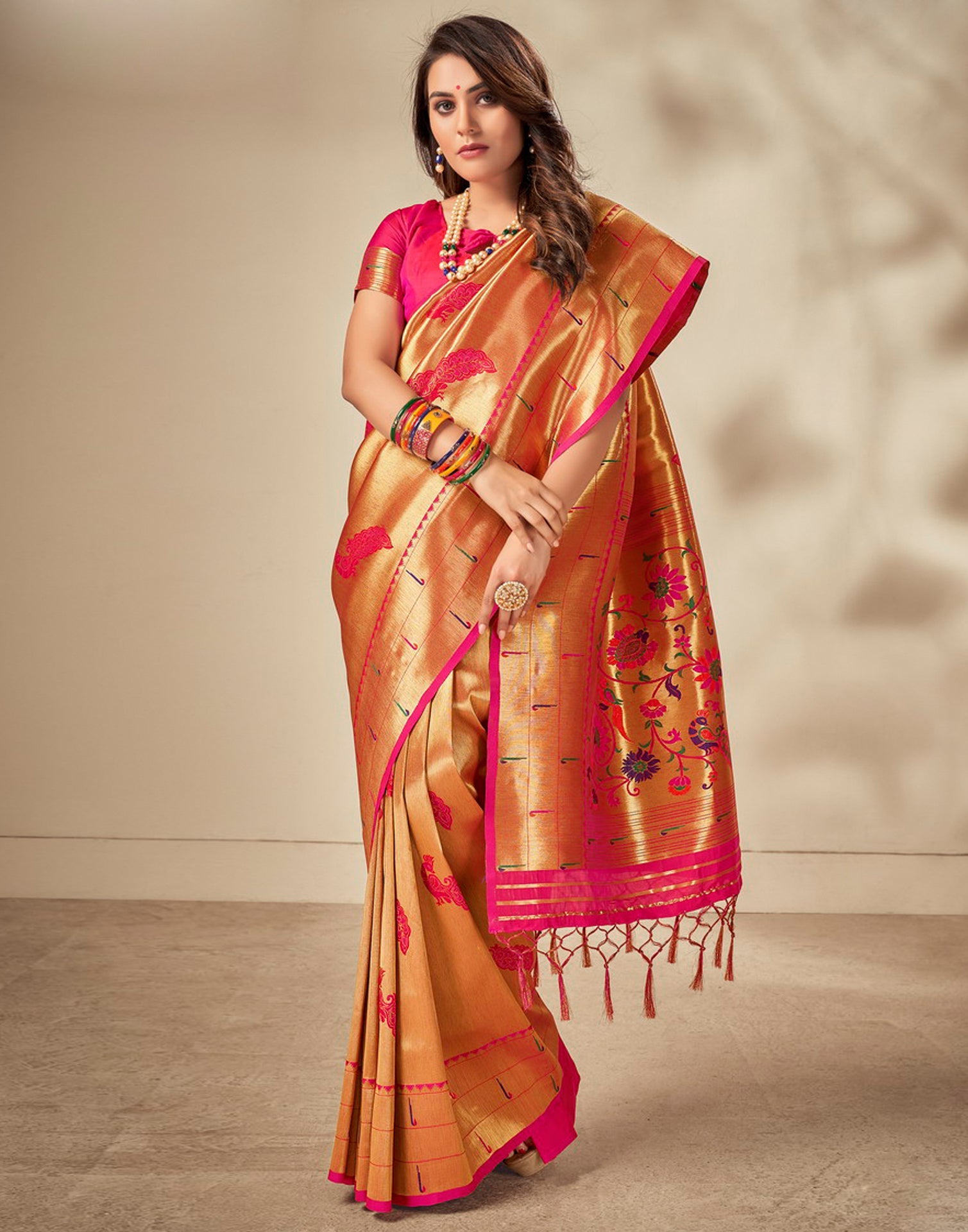Golden Silk Saree