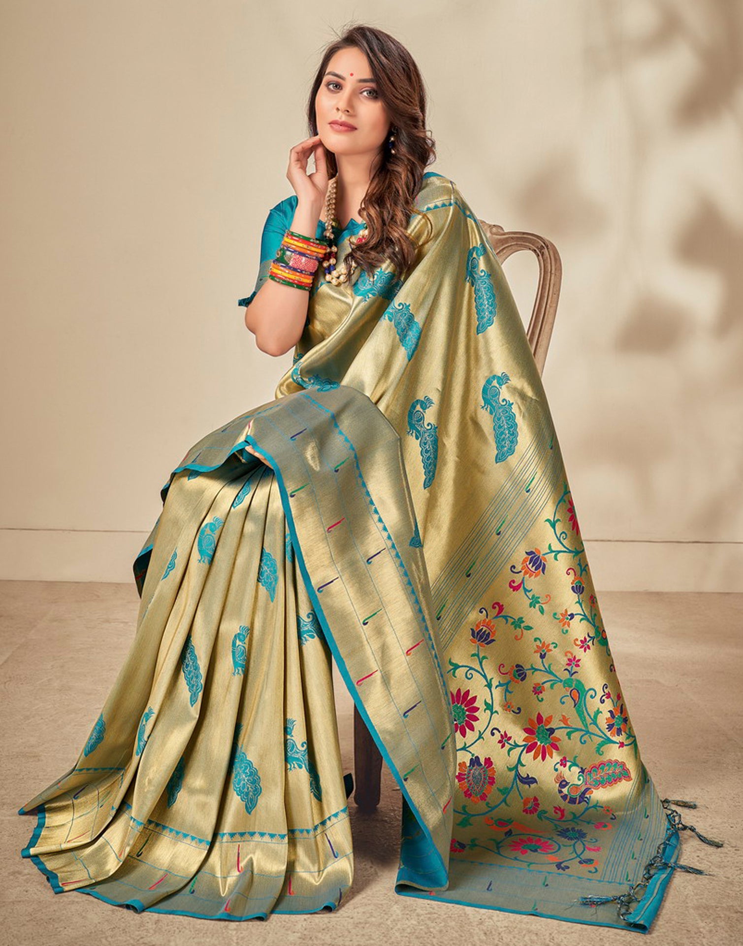 Golden Silk Saree