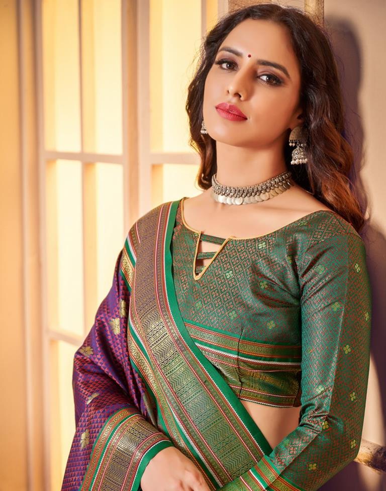 Violet Silk Saree