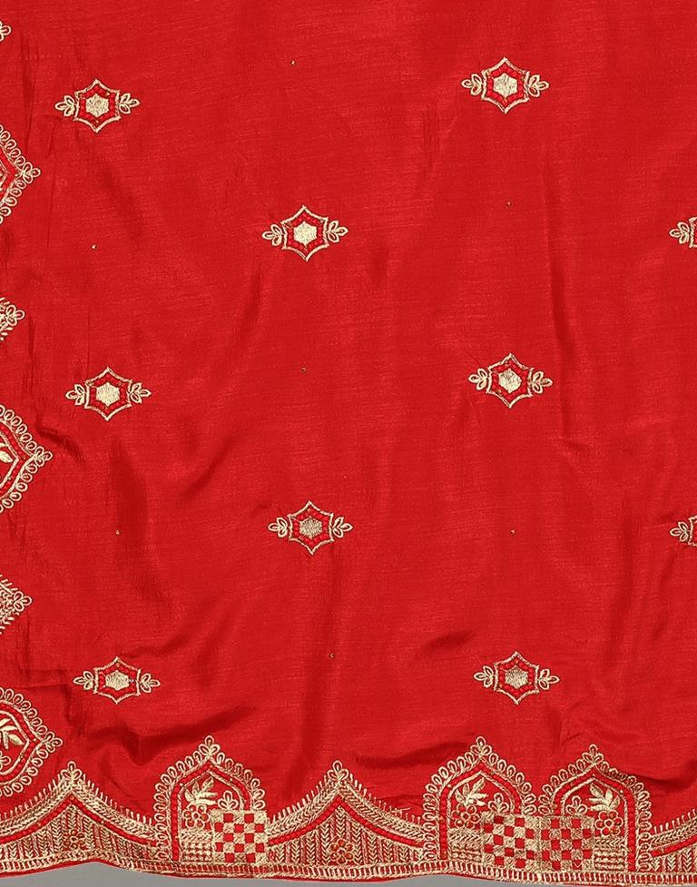 Red Embroidery Saree