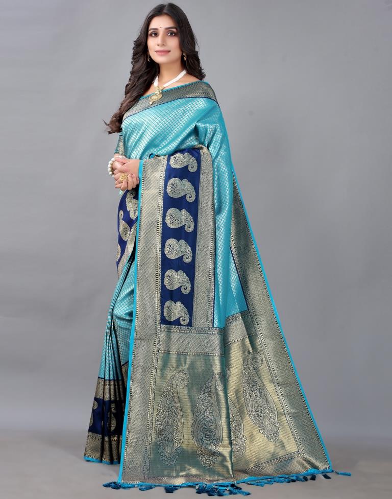 Sky Blue Silk Saree
