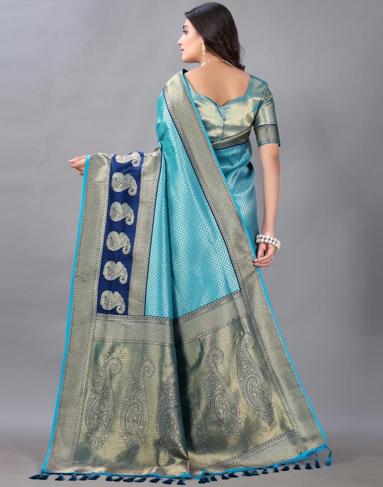 Sky Blue Silk Saree