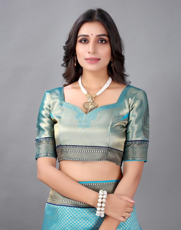 Sky Blue Silk Saree