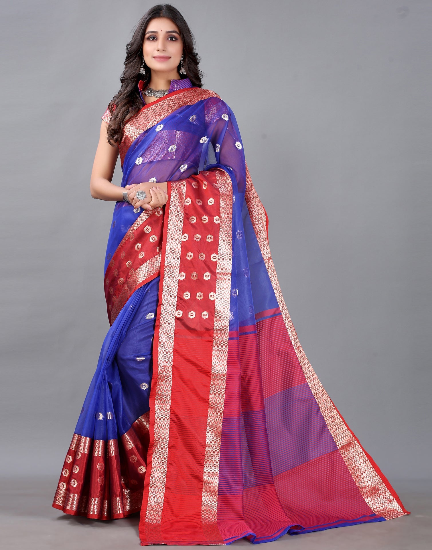 Royal Blue Tissue Silk Saree