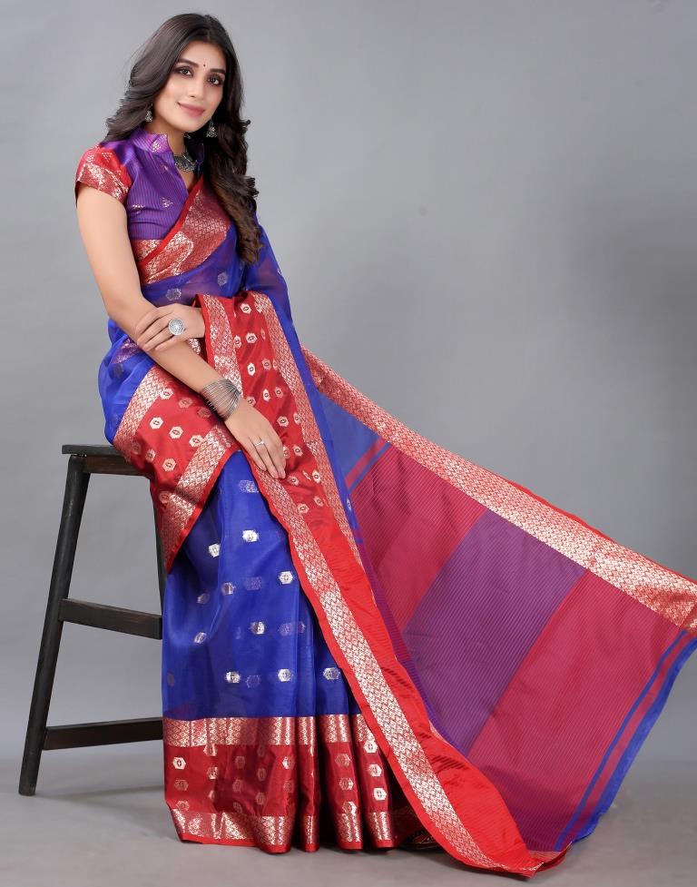 Royal Blue Tissue Silk Saree