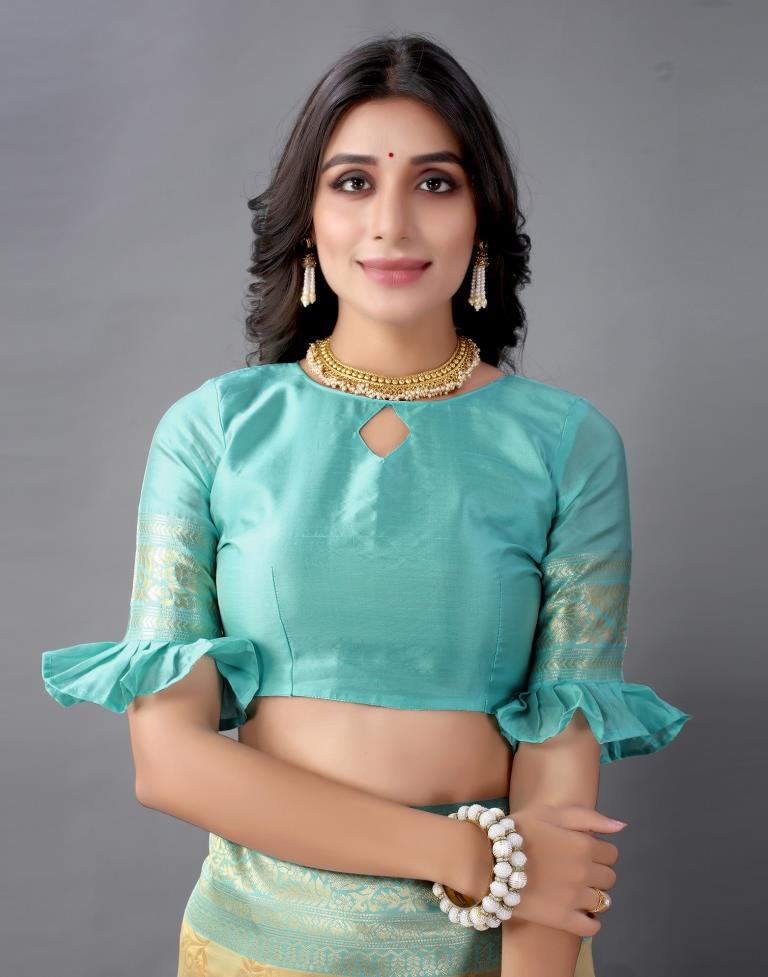 Cream Silk Saree