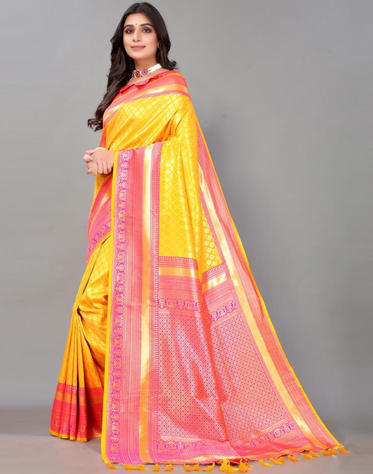 Turmeric Yellow Silk Saree