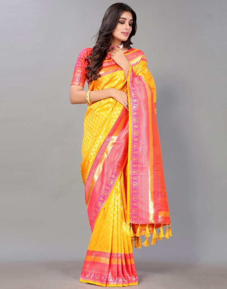 Turmeric Yellow Silk Saree