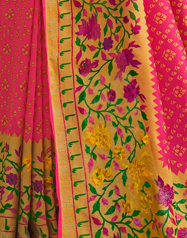 Punch Pink Silk Saree