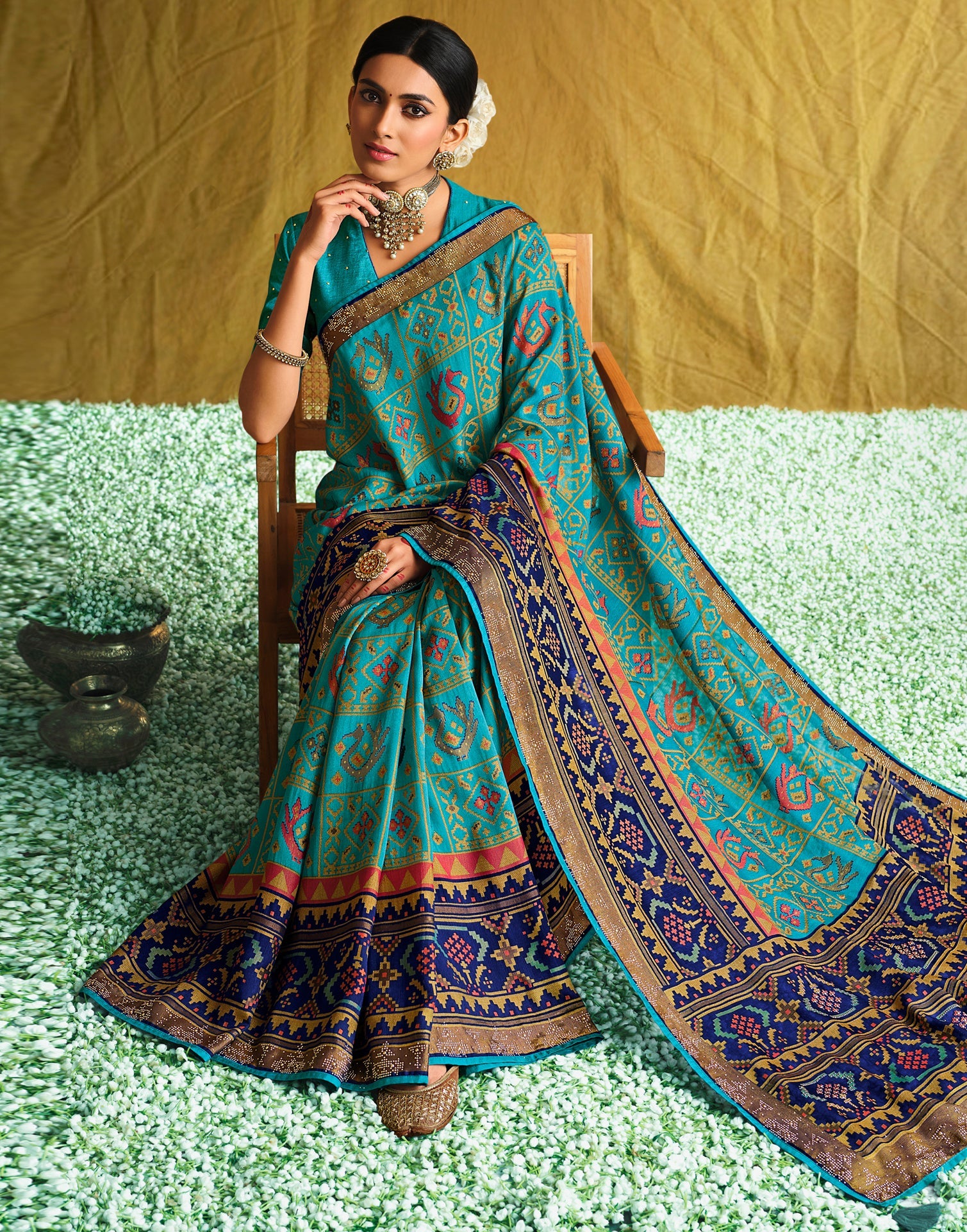 Rama Green Silk Saree